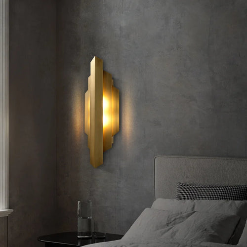applique murale moderne en acier inoxydable doré pour intérieur - vue 4 sur 7