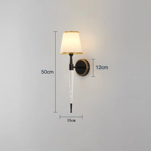 Applique américaine rétro lumière simple lampes en cristal lampe de chevet classique salon décor allée lumières TV fond applique murale - vue 10 sur 9