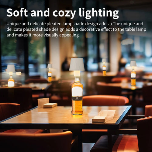 lampe de table led rechargeable rayée bouteille de vin interrupteur tactile décoratif - vue 3 sur 8
