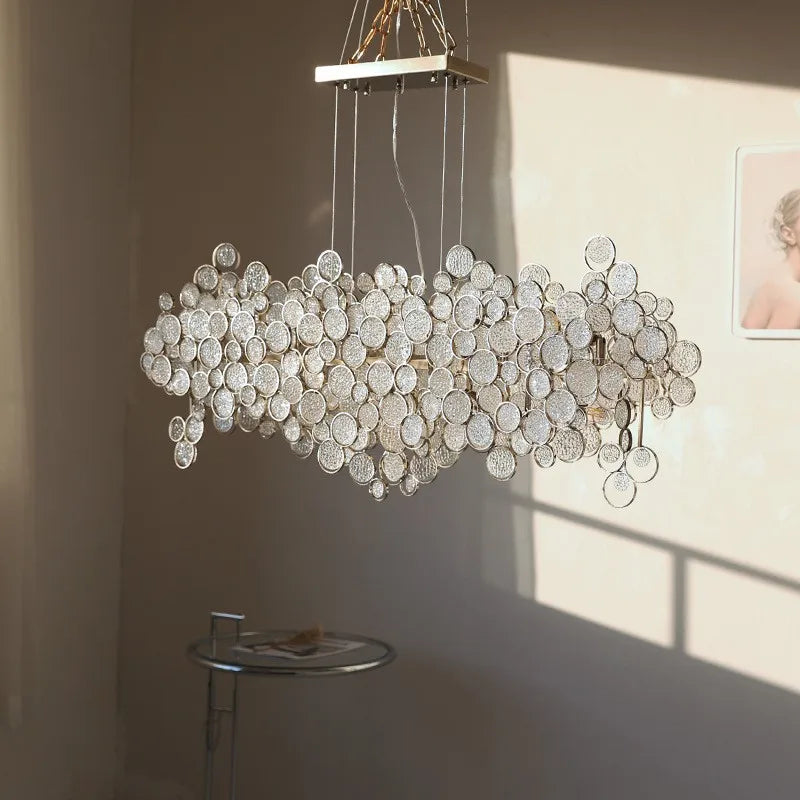 lustre led en verre design créatif et simple moderne - vue 6 sur 11