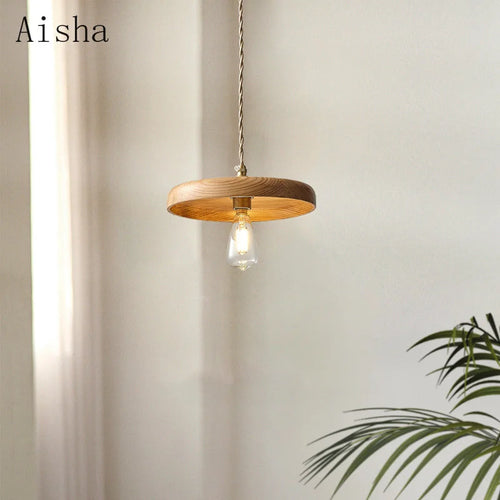 suspension vintage en bois massif pour un éclairage chaleureux intérieur - vue 3 sur 8