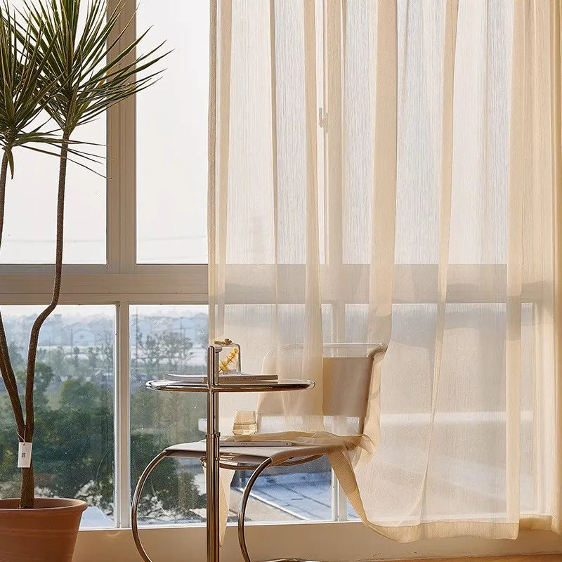 Voilage motifs floraux géométriques style européen salon chambre - vue 1 sur 8