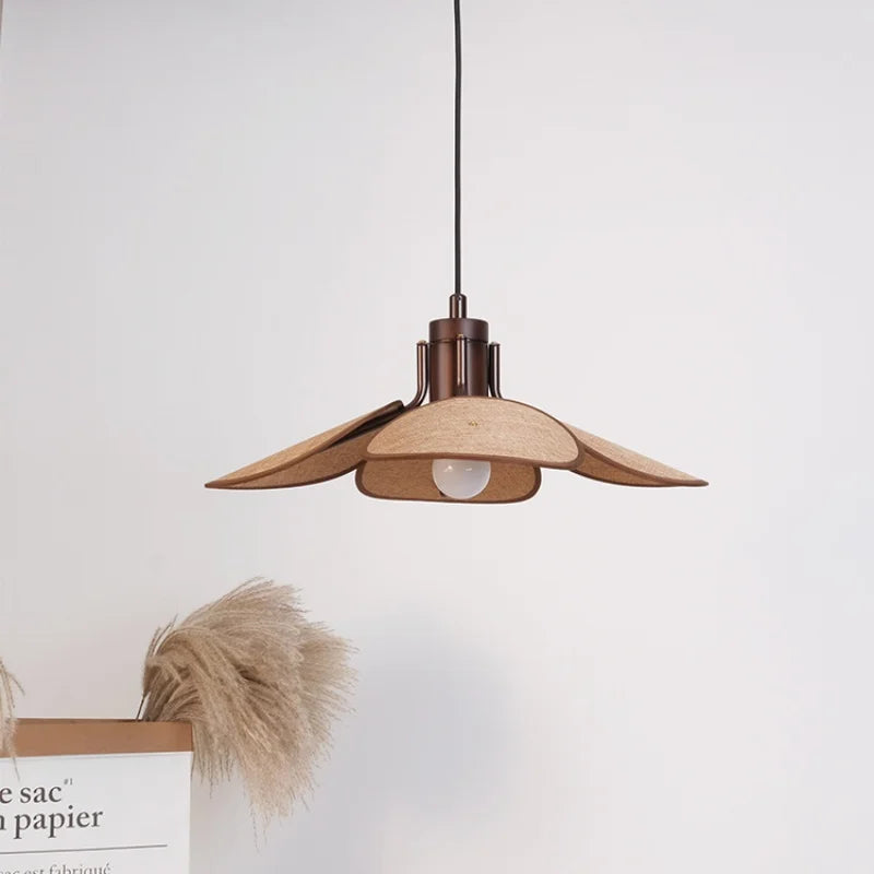 Wabi Sabi minimalisme E27 suspension Led lumière rétro chapeau Led suspension lampe salle à manger nordique suspension lampe Led Droplight Luminarias - vue 4 sur 23