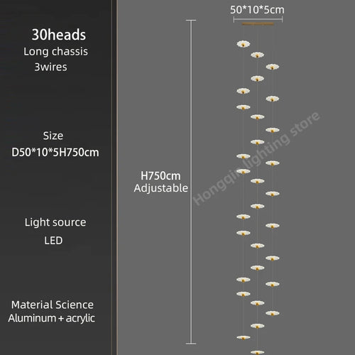 lustre moderne à led pour espaces intérieurs élégants et contemporains - vue 22 sur 26
