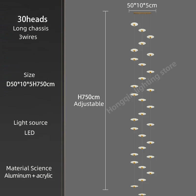 lustre moderne à led pour espaces intérieurs élégants et contemporains - vue 21 sur 26