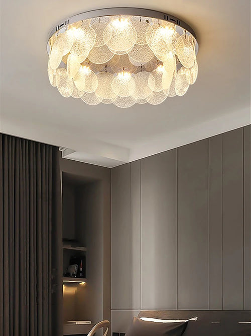 plafonnier led en verre rond de luxe 	 moderne - vue 5 sur 10