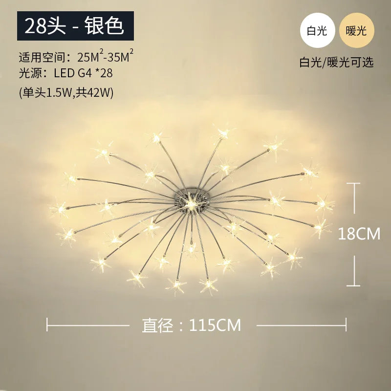 plafonnier étoile led pour éclairage intérieur moderne - vue 11 sur 18