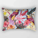 housse de coussin rectangulaire à motif fleurs tropicales 30 x 50 cm