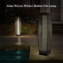 lampe extérieure solaire en rotin et osier décorative