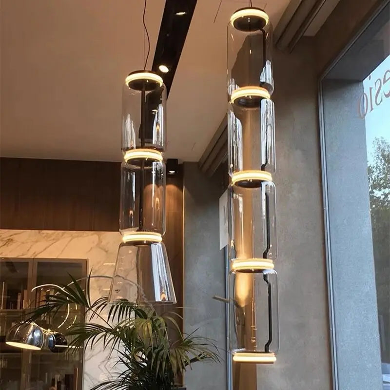 Lampe suspension moderne italie design LED transparent - vue 3 sur 19