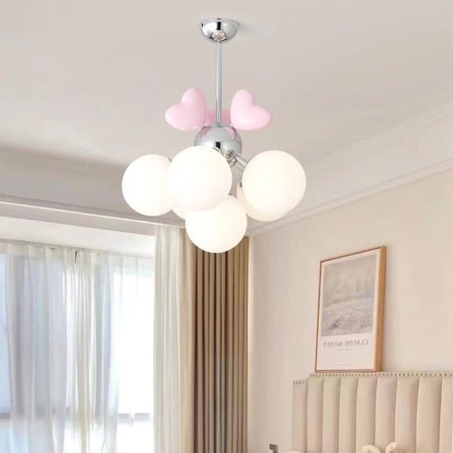 lustre moderne pour chambre d'enfant style princesse chaleureux - vue 2 sur 4