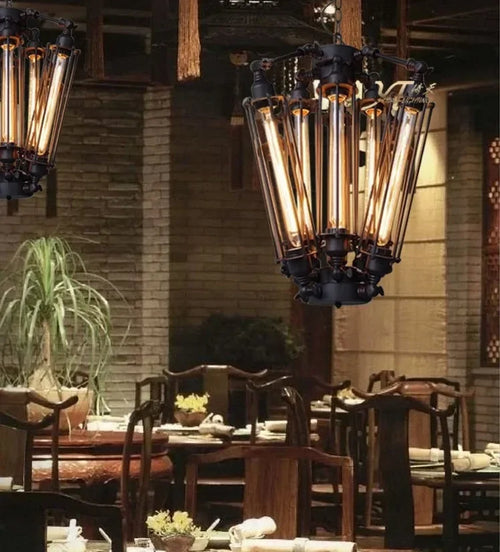 lustre moderne suspension grandes lampes créatives noir - vue 5 sur 6