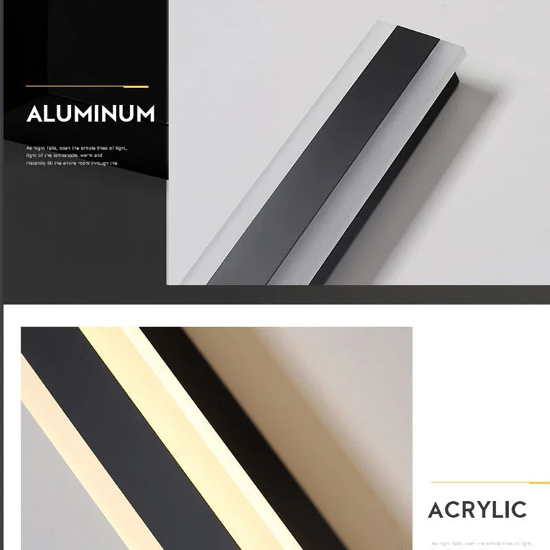applique murale led étanche longue bande décorative extérieure avec interrupteur tactile - vue 6 sur 6