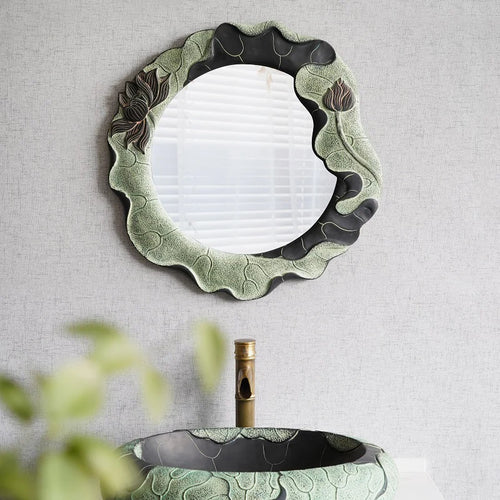 miroirs décoratifs ovales adhésifs rétro pour décoration murale - vue 3 sur 7