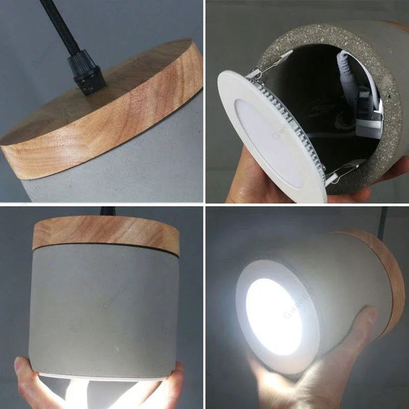 suspension rétro industrielle en béton pour décoration intérieure - vue 6 sur 7