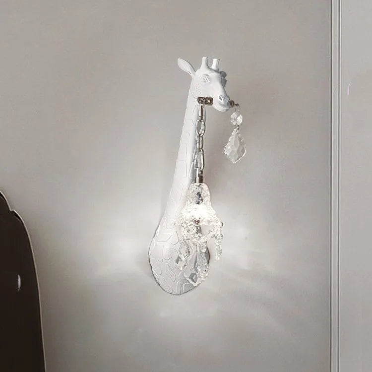 applique murale girafe en résine et cristal à led décorative - vue 1 sur 7