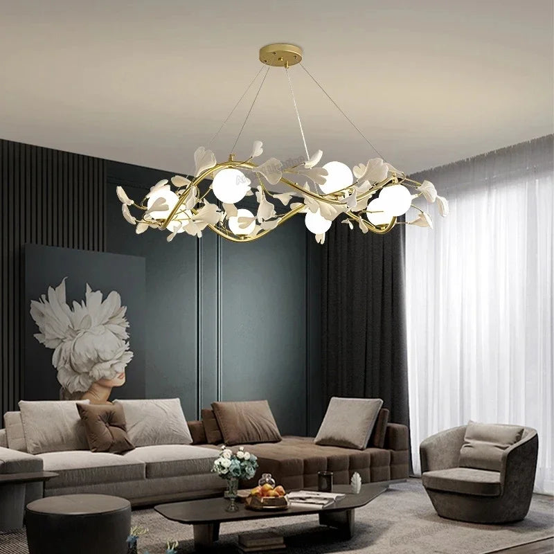 lustre moderne à pétales pour décoration intérieure créative - vue 3 sur 9