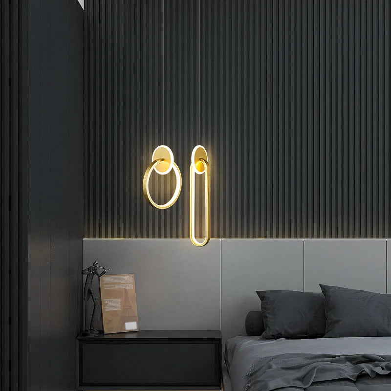 lustre long câble minimaliste suspendu rond 2022 - vue 4 sur 12