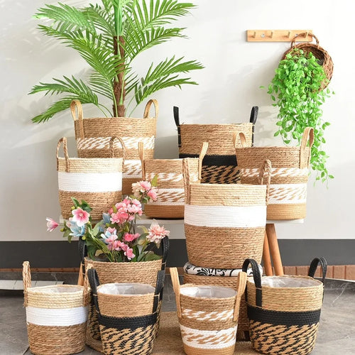 panier en osier naturel pour jardin et rangement décoratif - vue 2 sur 15
