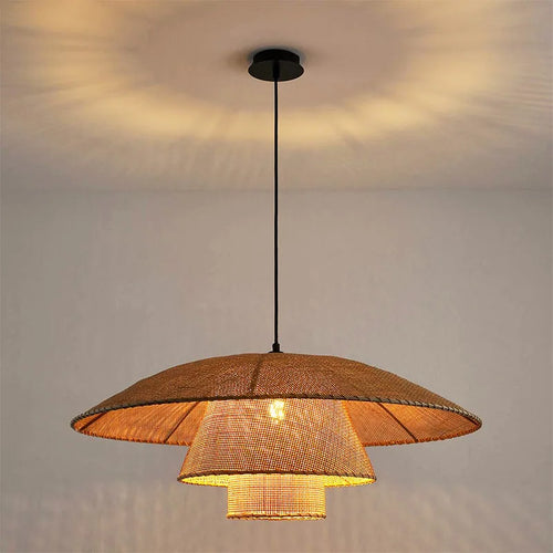 suspension en rotin style japonais pour ambiance zen - vue 2 sur 9