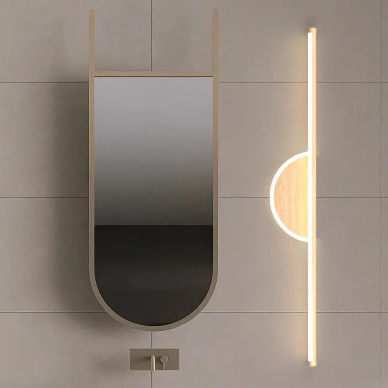 applique murale led moderne grain de bois décoration intérieure - vue 3 sur 21