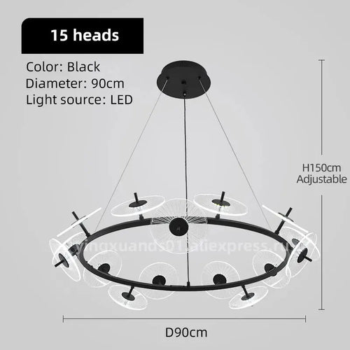 lustre moderne pour éclairage intérieur design élégant - vue 12 sur 12