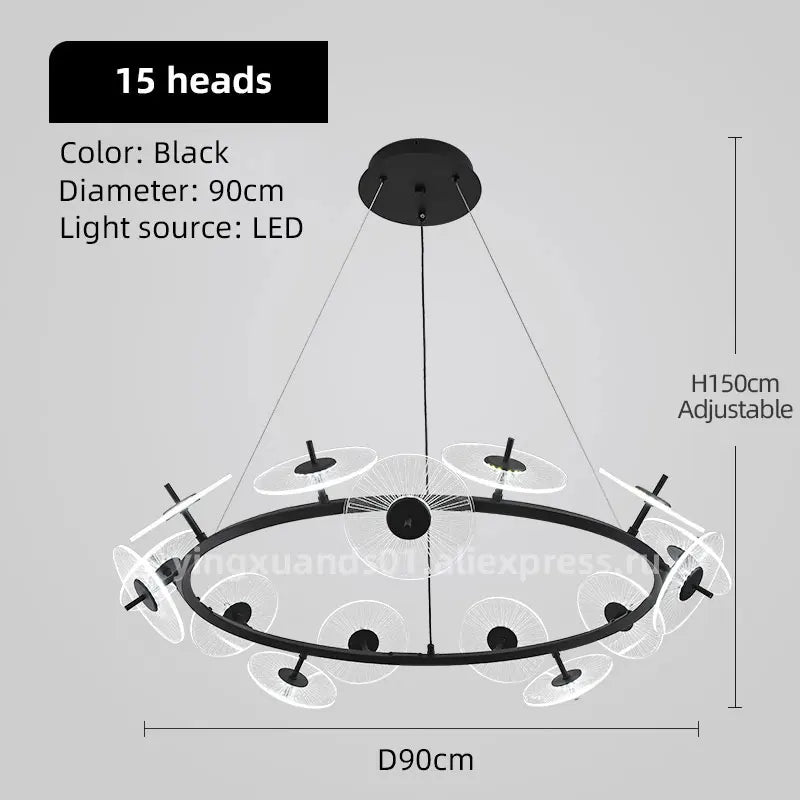 lustre moderne pour éclairage intérieur design élégant - vue 11 sur 12