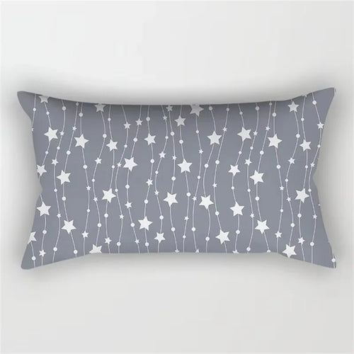 housse de coussin géométrique gris patchwork décorative pour salon ou chambre