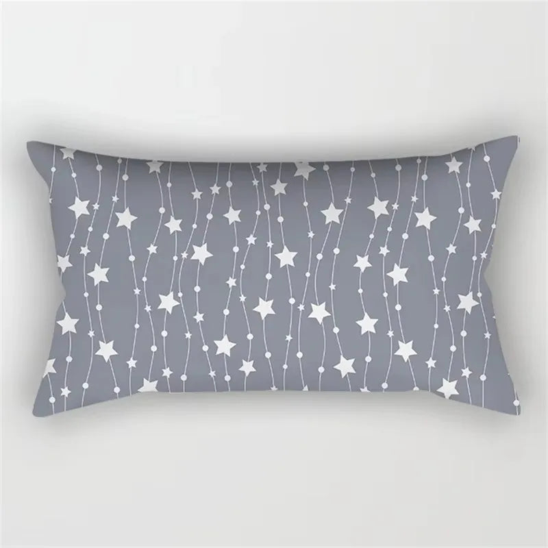 housse de coussin géométrique gris patchwork décorative pour salon ou chambre