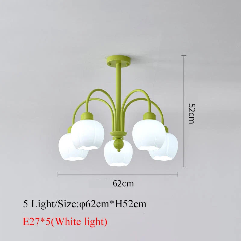 lustre moderne botimi avec 8 abat-jour en verre nordiques - vue 7 sur 13