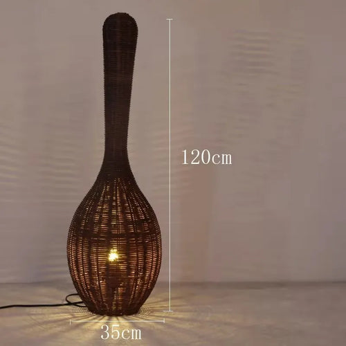 lampadaire en bambou design wabi sabi pour décoration intérieure unique - vue 18 sur 18