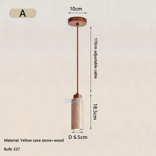 lustre led en pierre de grotte style wabi-sabi - vue 10 sur 11