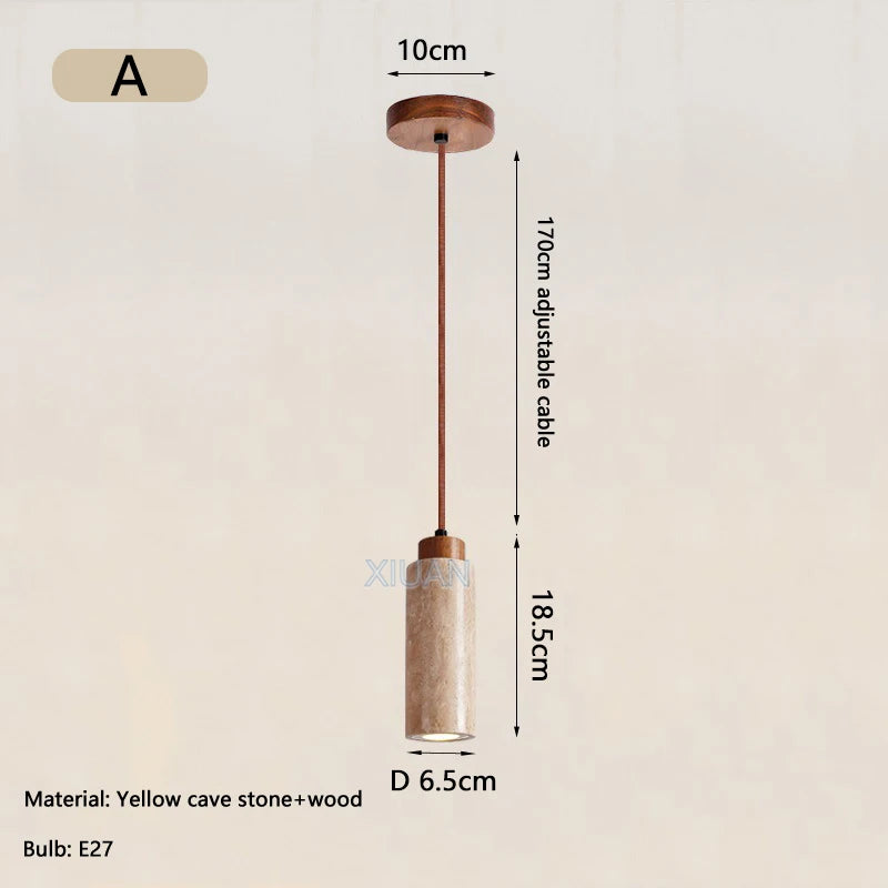 lustre led en pierre de grotte style wabi-sabi - vue 9 sur 11