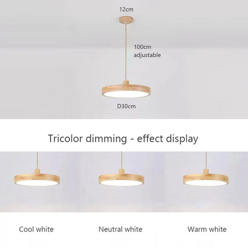 Lustre LED japonais à tête unique en rondins - vue 7 sur 13
