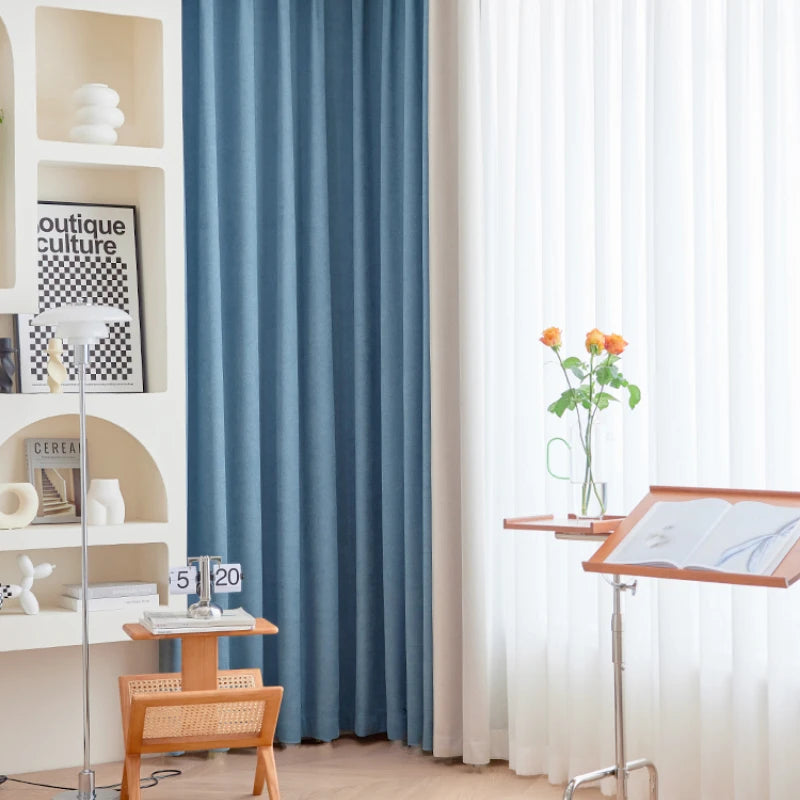 Rideau occultant moderne plissé pour salon chambre fenêtre - vue 2 sur 19
