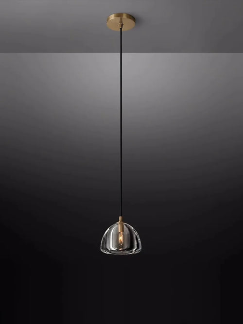 lustre rétro américain en laiton et cristal pour un éclairage élégant - vue 6 sur 20