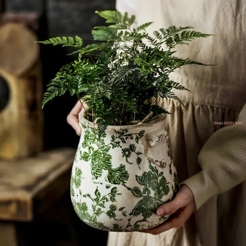 pots de fleurs en céramique rétro pour plantes et orchidées - vue 2 sur 9