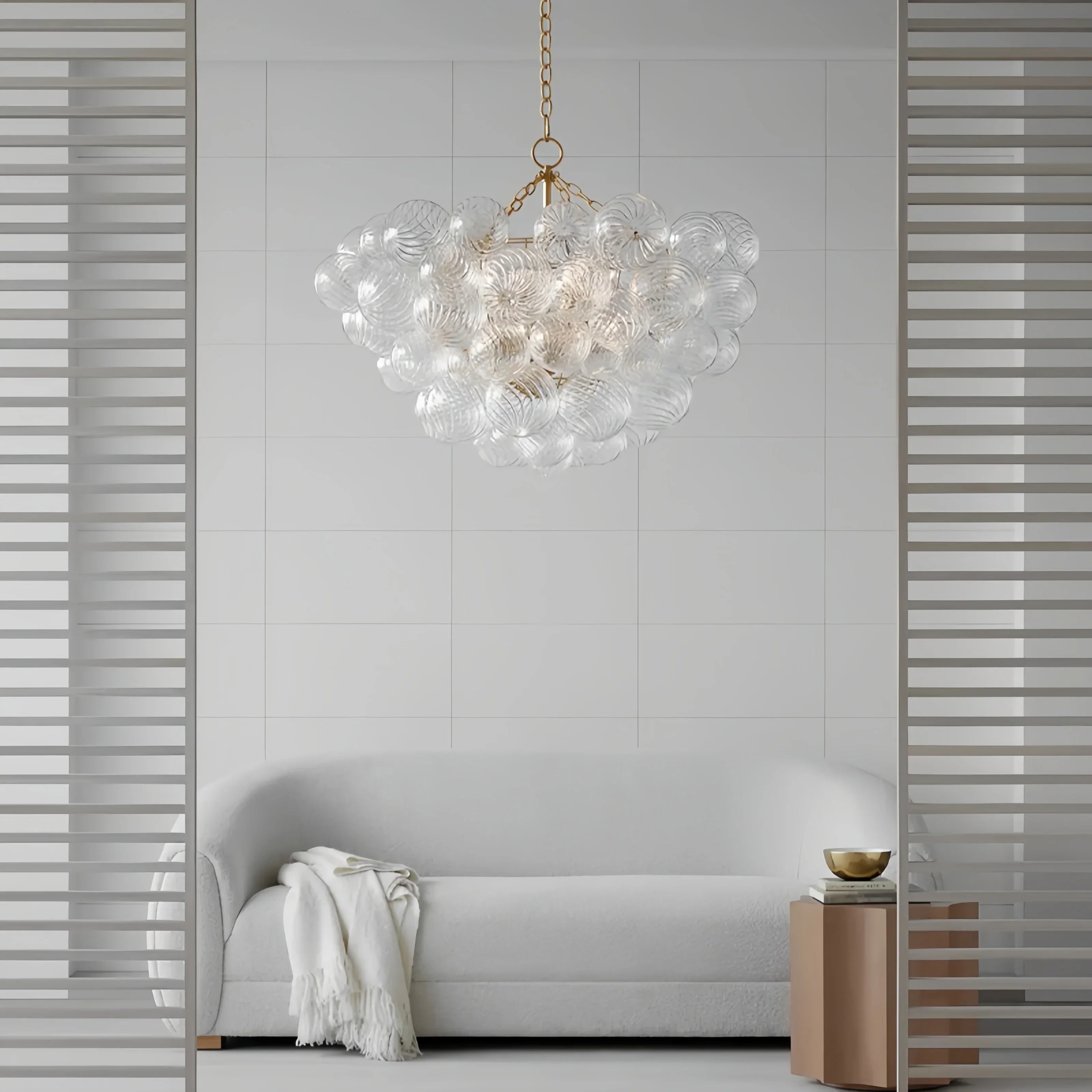 lustre suspendu à bulles de verre design moderne pour intérieur élégant - vue 2 sur 12
