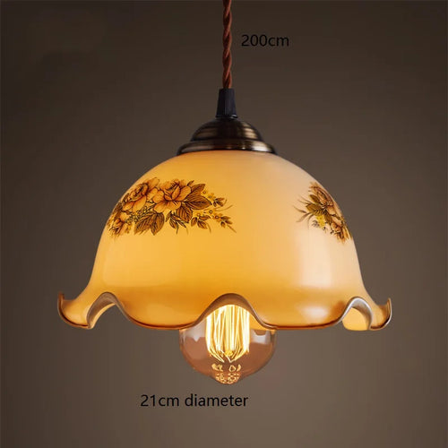 Suspension vintage style américain en cuivre bois et verre - vue 18 sur 30