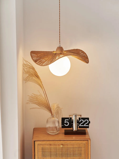 lustre suspendu en bois style japonais pour décoration intérieure - vue 6 sur 5
