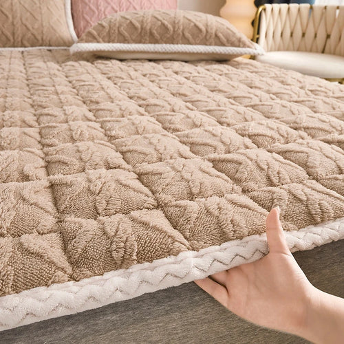 surmatelas doux en velours agneau pour étudiants et dortoirs - vue 4 sur 12