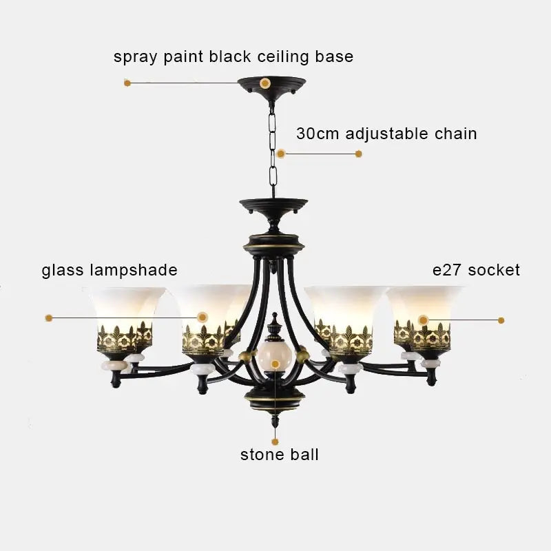 lustre à led rétro en verre pour intérieur vintage - vue 4 sur 15