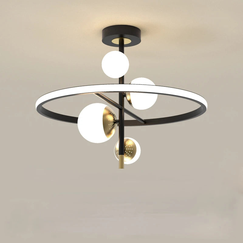 lustre nordique moderne à led simple boule pour éclairage intérieur - vue 6 sur 16