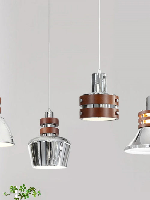 lustre en bois massif argenté pour intérieur rétro et moderne - vue 3 sur 10