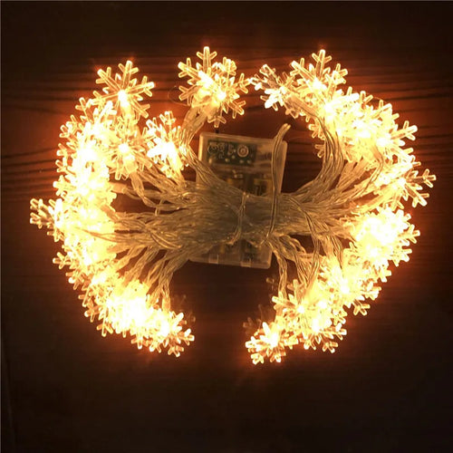 guirlande lumineuse flocon de neige pour décoration de noël - vue 7 sur 8