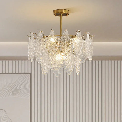 lustre en verre de luxe pour décoration intérieure romantique - vue 3 sur 13