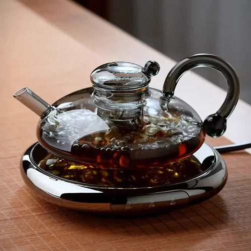 Theiere verre resistante chaleur avec filtre integre - vue 3 sur 4