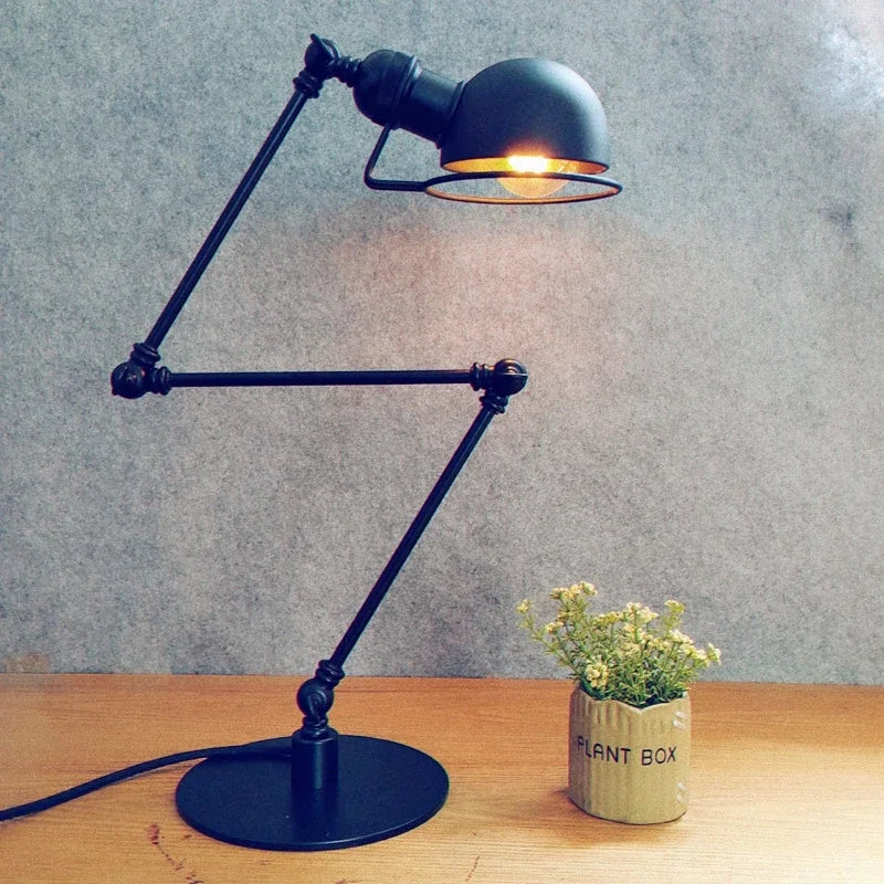 lampe à poser rétro en bronze style américain décorative - vue 3 sur 11