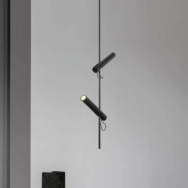 lustre led minimaliste en fer et acier rotatif 1/2/3 têtes - vue 3 sur 12