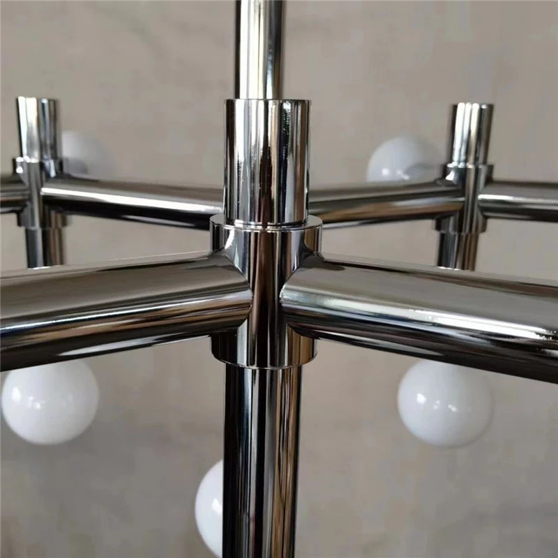 lustre moderne design nordique en verre et métal - vue 6 sur 7